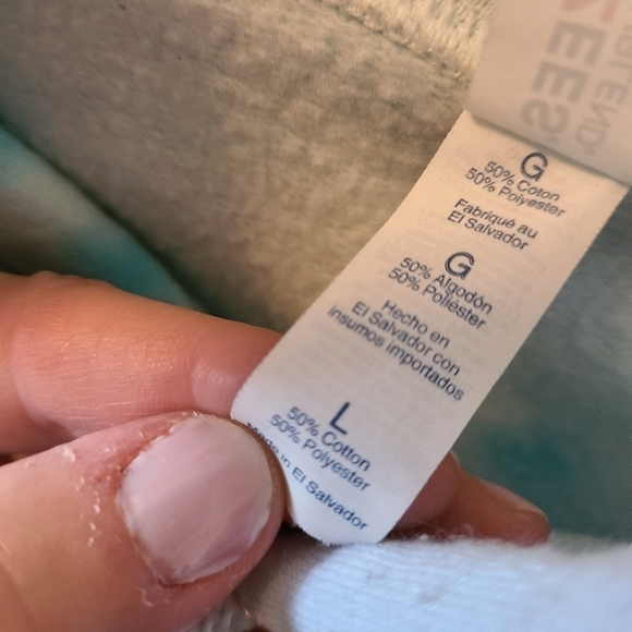 JERZEES Tye dye Kangaroo pouch Blue & White Hoodie Size Large - Picture 5 of 5